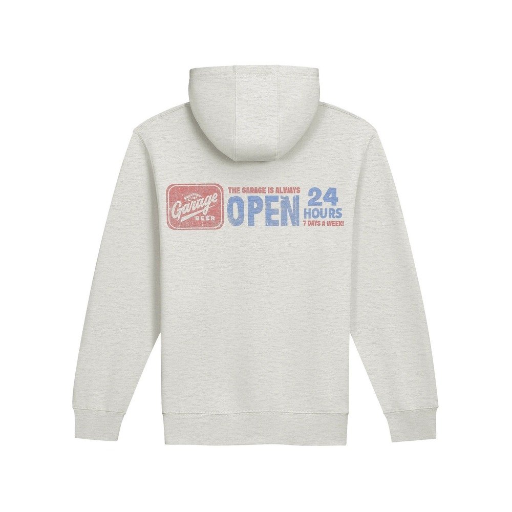 Lane Seven Garage Beer Full Zip Hoodie Oatmeal Heather Graphic